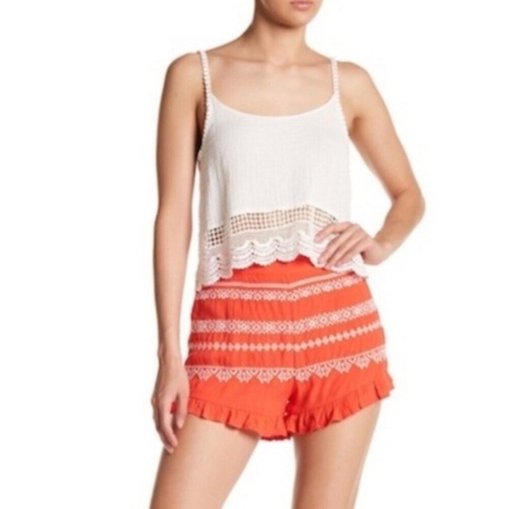 Anthropologie Moon River Embroidered Shorts M NWT